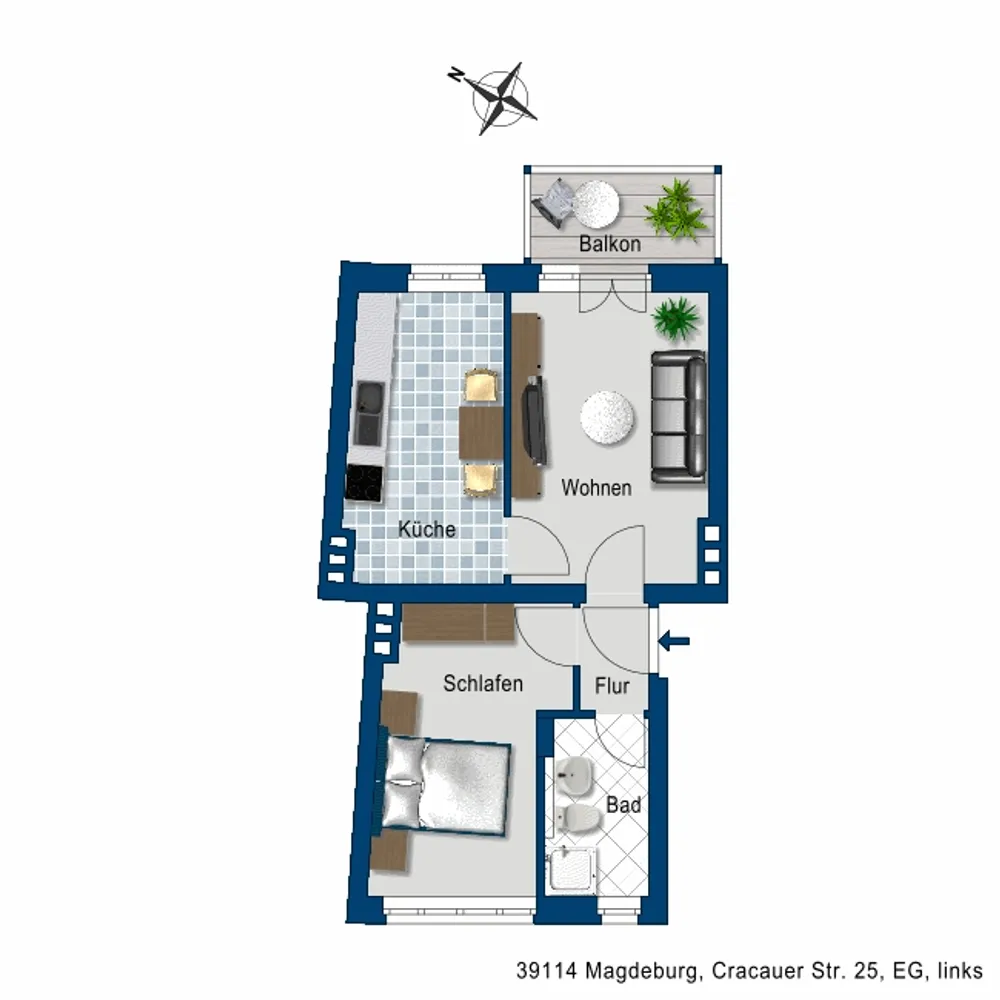 2 room apartment with 44 m² in Magdeburg – Photo 6