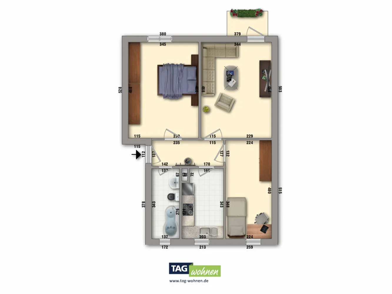 3 Zimmer Wohnung mit 59 m² in Nordhausen – Bild 2