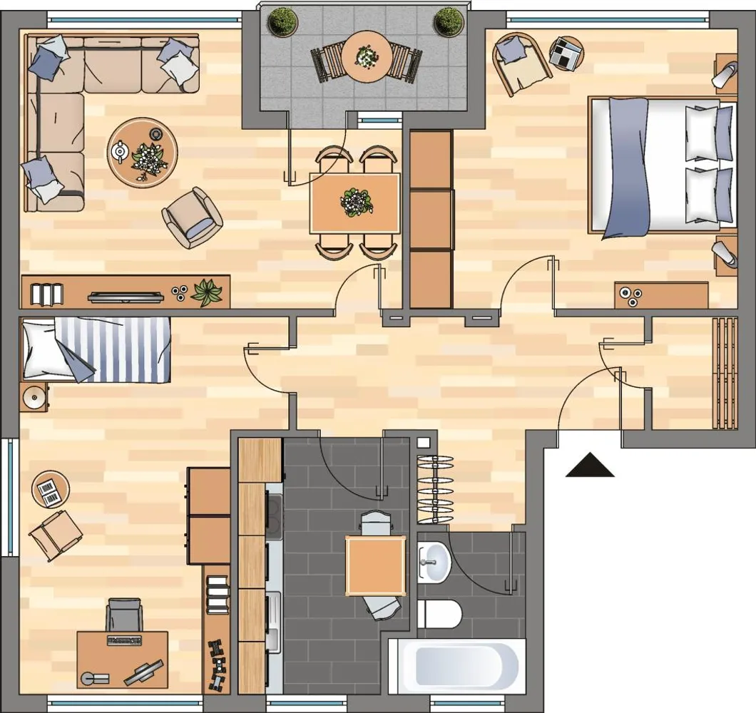 3 Zimmer Wohnung mit 72 m² in Krefeld – Bild 2