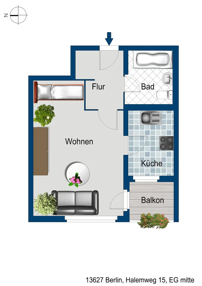 1 Zimmer Wohnung mit 34 m² in Berlin – Bild 2