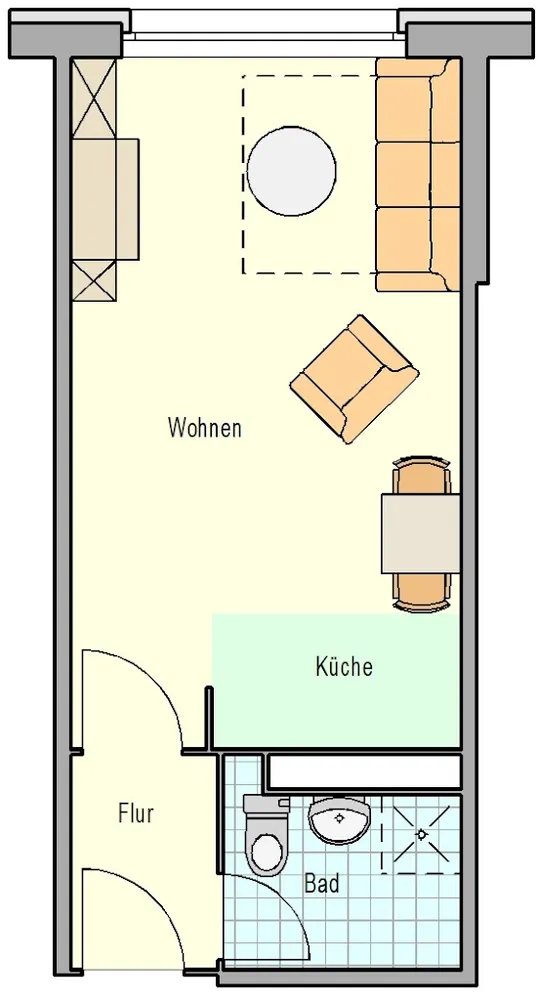 1 Zimmer Wohnung mit 27 m² in Rostock – Bild 2