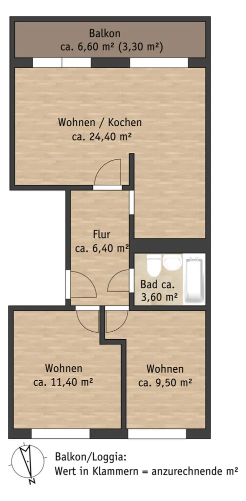 3 Zimmer Wohnung mit 59 m² in Pirna – Bild 5