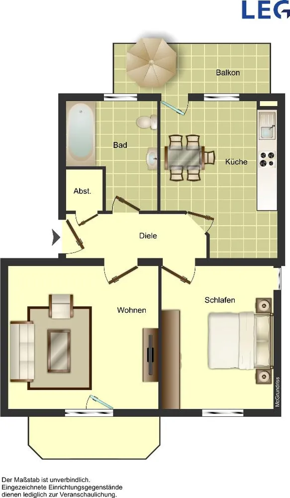 2 Zimmer Wohnung mit 60 m² in Duisburg – Bild 2