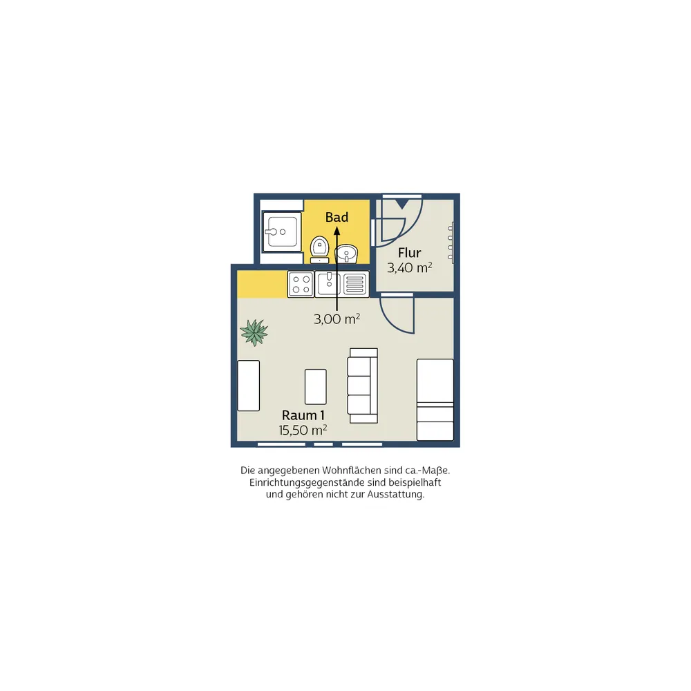 1 Zimmer Wohnung mit 22 m² in Leipzig – Bild 3