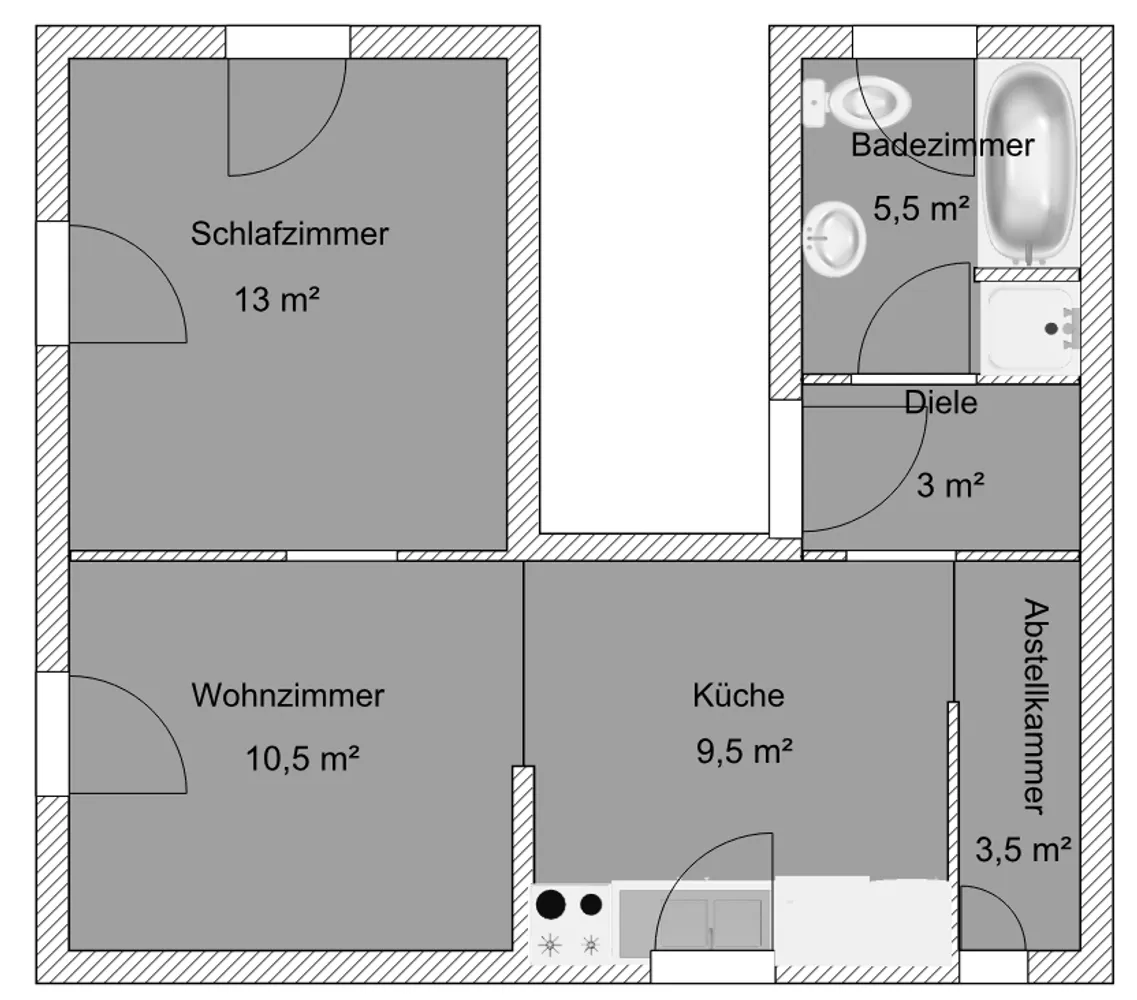 2 Zimmer Wohnung mit 45 m² in Würzburg – Bild 3