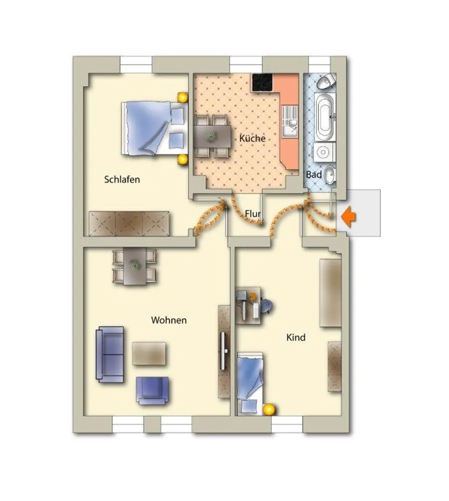 3 Zimmer Wohnung mit 75 m² in Freiberg – Bild 4