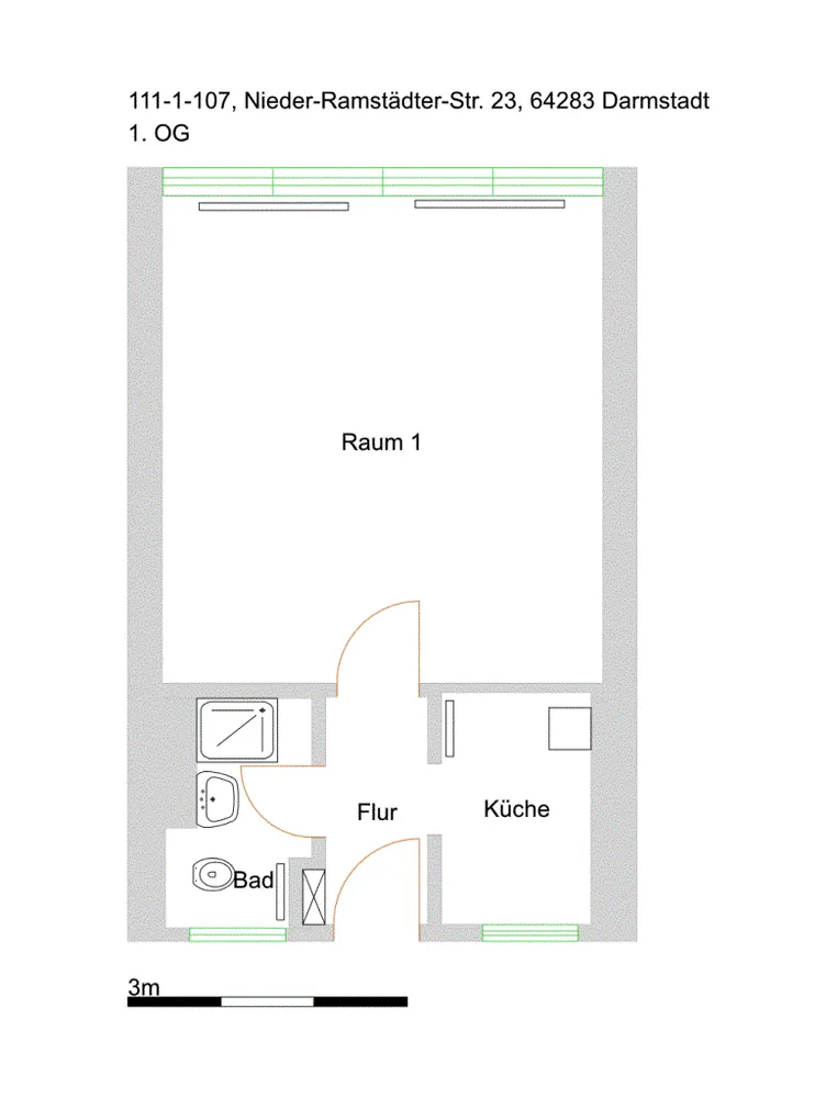 1 room apartment with 35 m² in Darmstadt – Photo 7