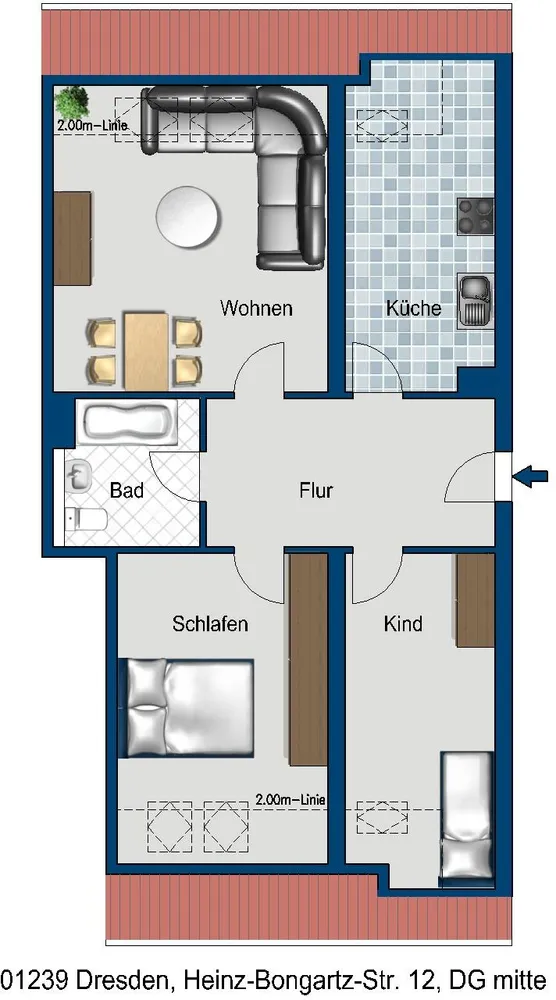 3 Zimmer Wohnung mit 75 m² in Dresden – Bild 2