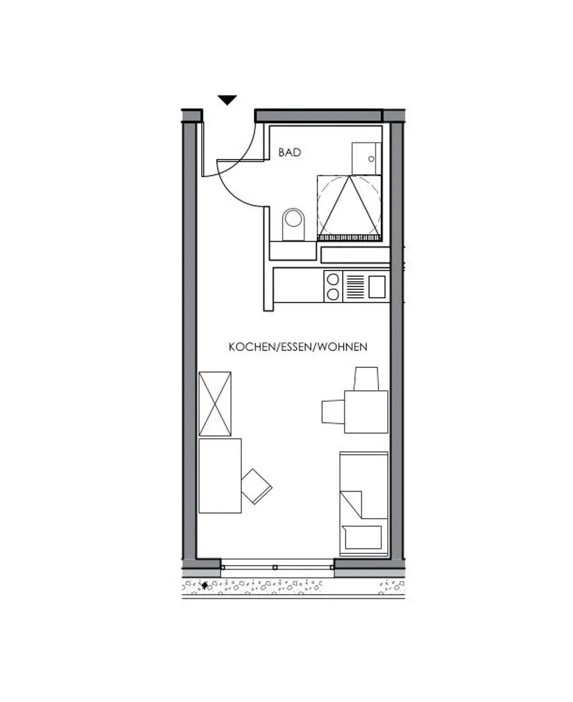 1 Zimmer Wohnung mit 28 m² in Aachen – Bild 1