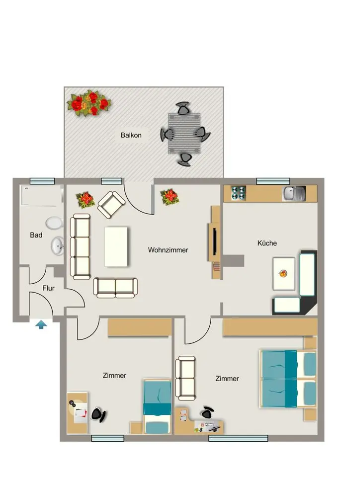 4 Zimmer Wohnung mit 56 m² in Marl – Bild 4