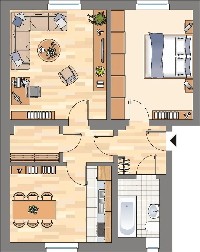 3 Zimmer Wohnung mit 61 m² in Dortmund – Bild 2