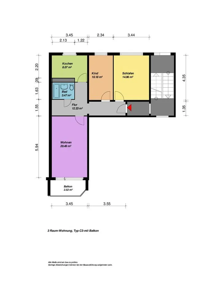 3 room apartment with 72 m² in Neubrandenburg – Photo 7
