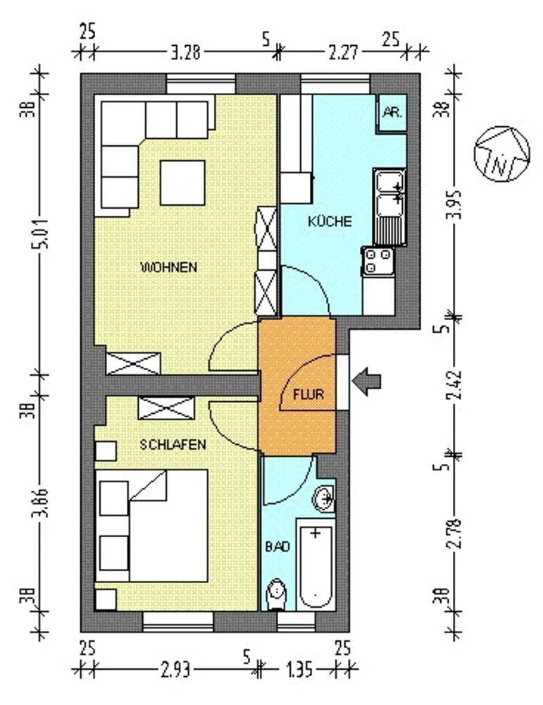 2 room apartment with 44 m² in Berlin – Photo 2