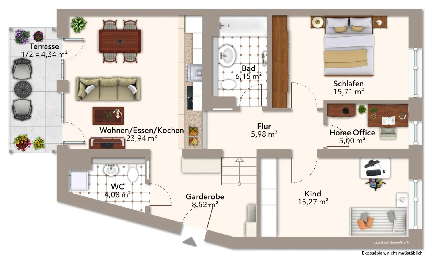 4 room apartment with 90 m² in Munich – Photo 1