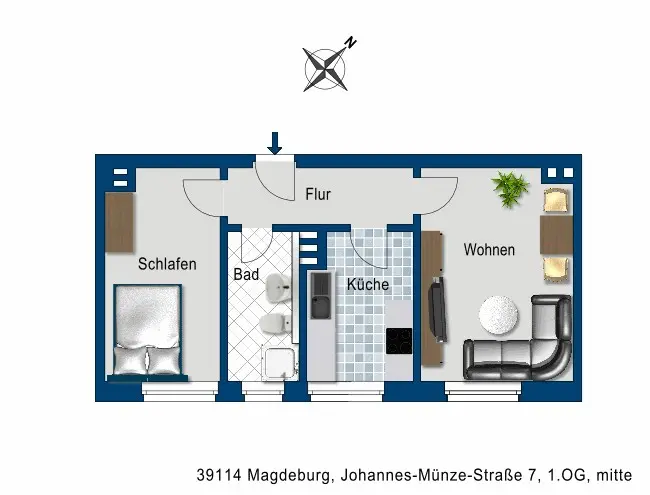2 Zimmer Wohnung mit 40 m² in Magdeburg – Bild 5
