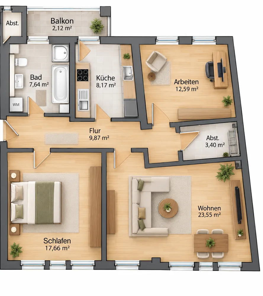 3 Zimmer Wohnung mit 90 m² in Halle (Saale) – Bild 10
