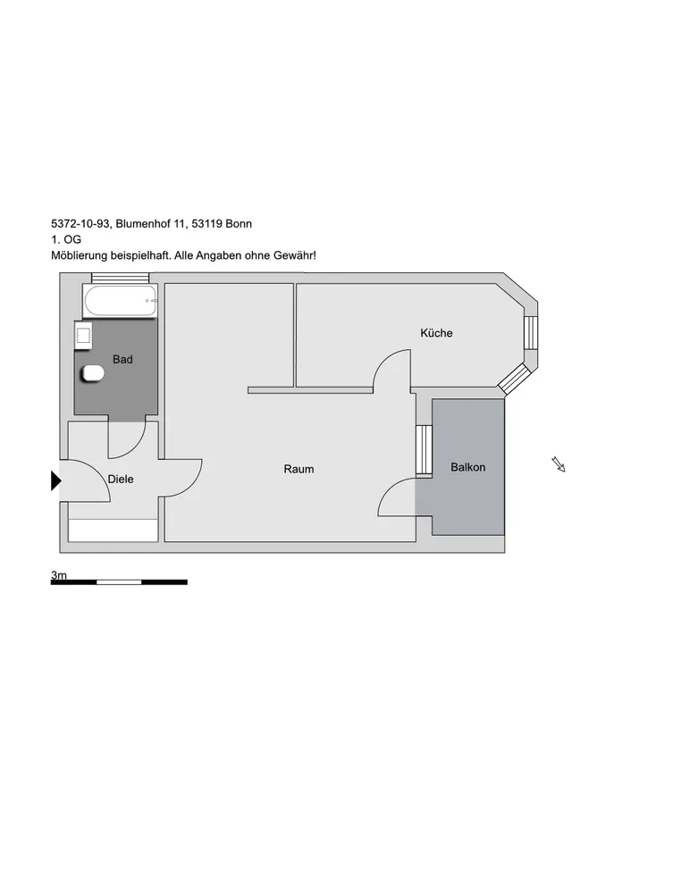 2 room apartment with 48 m² in Bonn – Photo 3