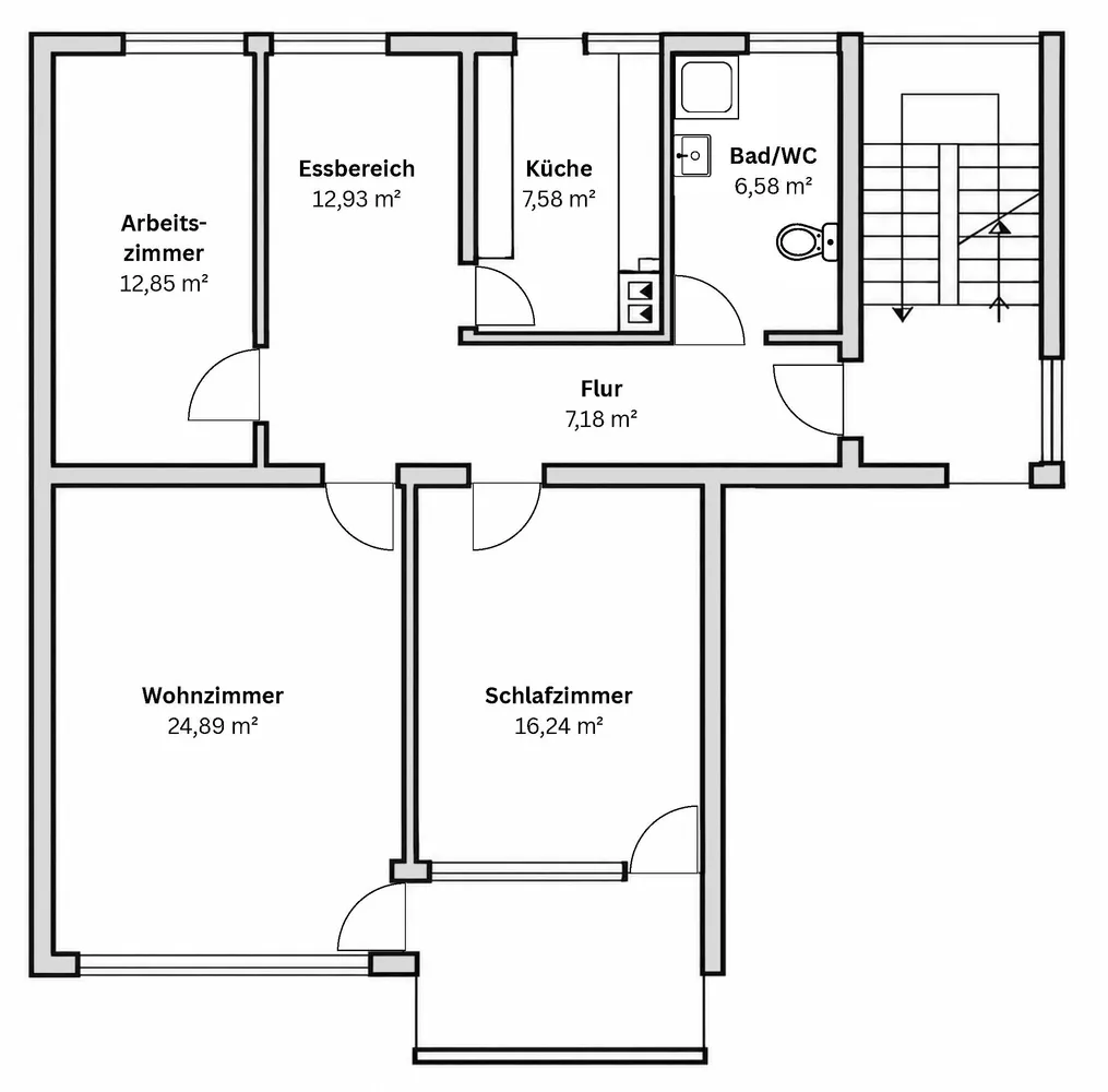 3 room apartment with 90 m² in Stuttgart – Photo 4