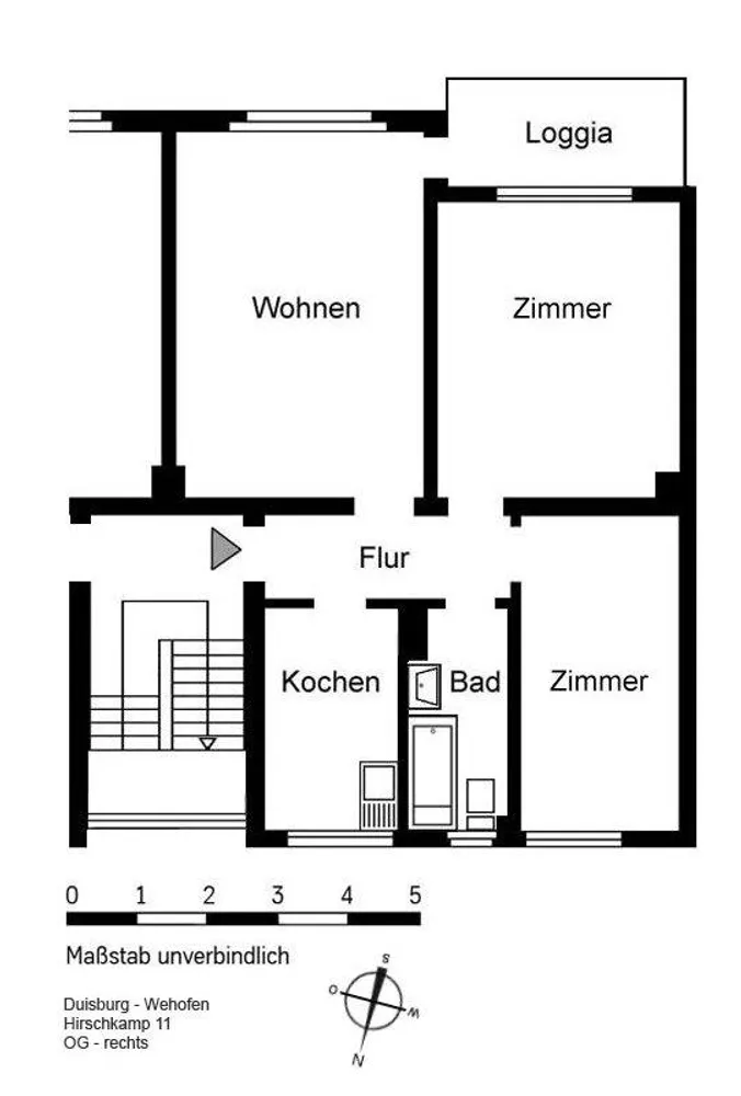 4 Zimmer Wohnung mit 59 m² in Duisburg – Bild 2