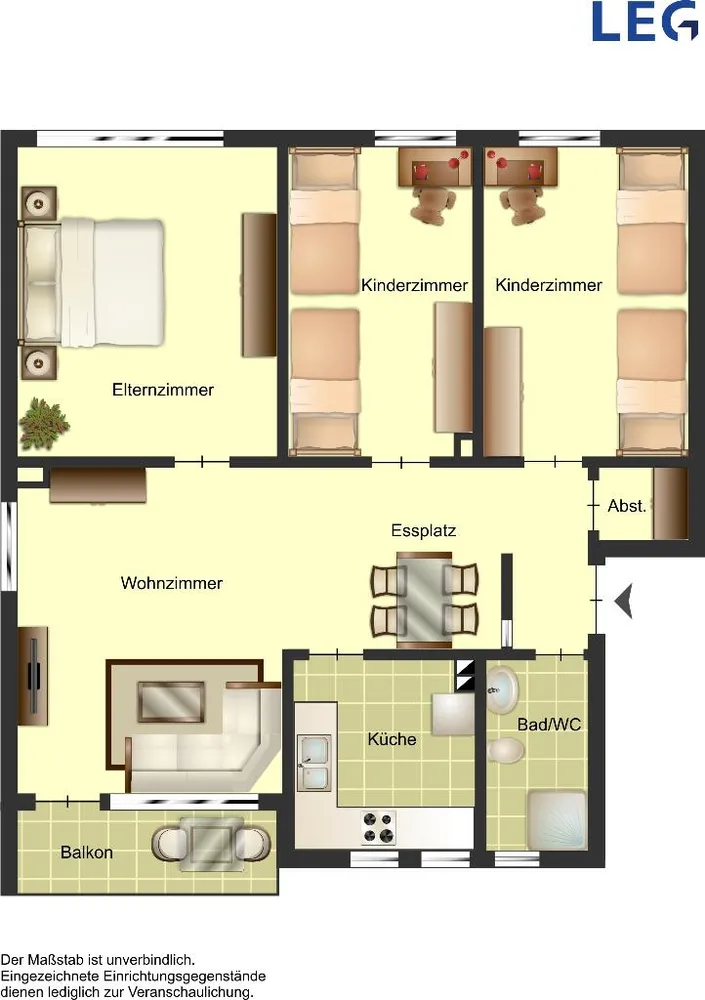 4 Zimmer Wohnung mit 72 m² in Bocholt – Bild 2