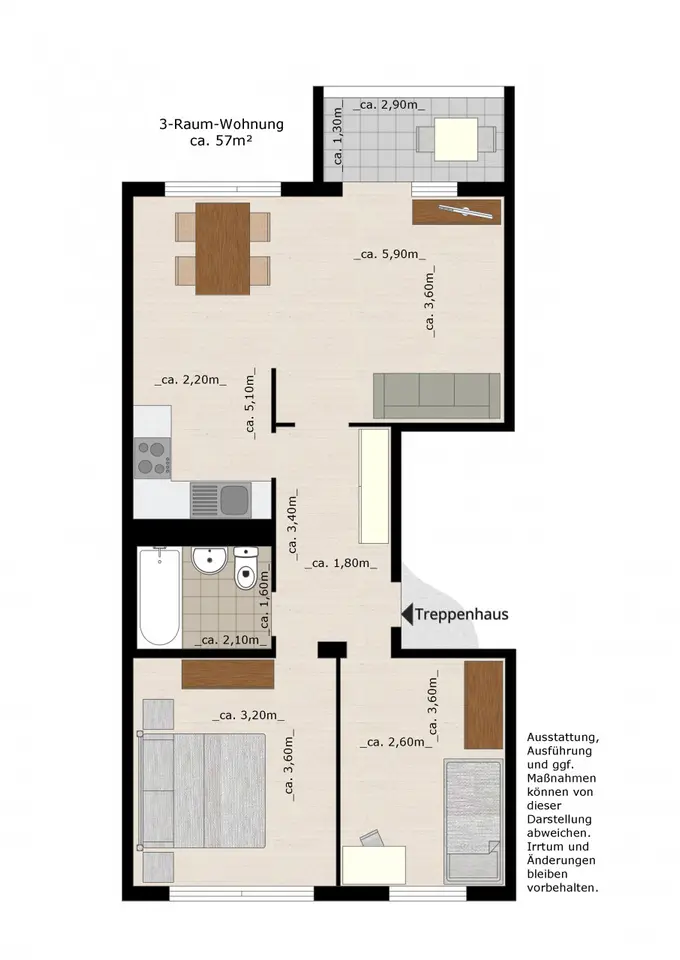 3 Zimmer Wohnung mit 56 m² in Dessau-Roßlau – Bild 5