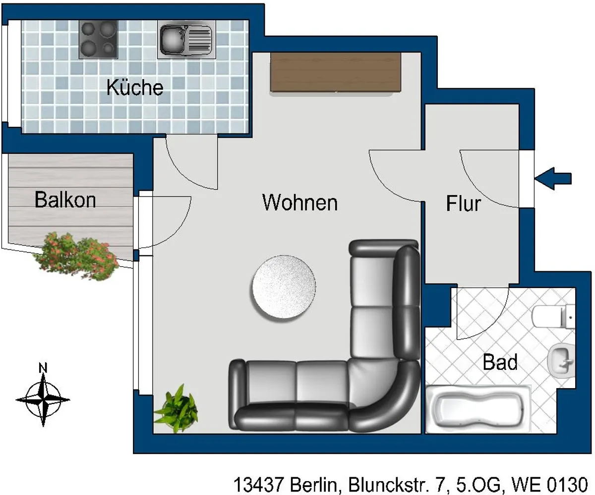 1 room apartment with 38 m² in Berlin – Photo 1