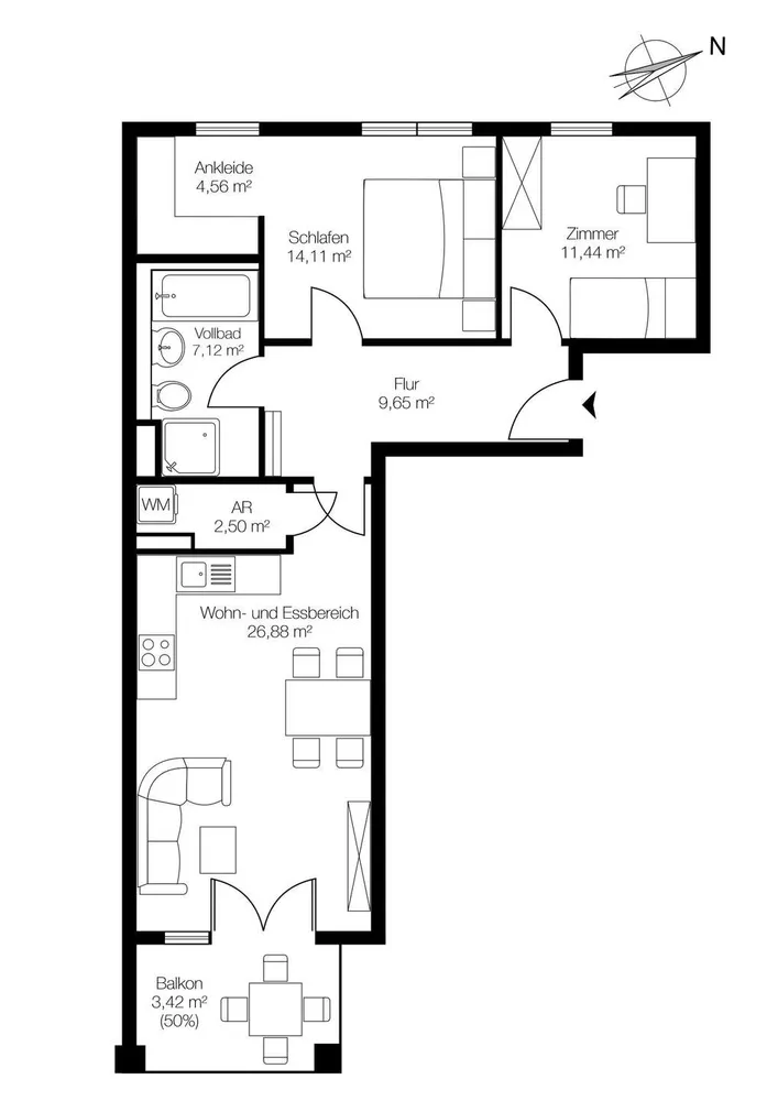 3 Zimmer Wohnung mit 80 m² in Hamburg – Bild 6