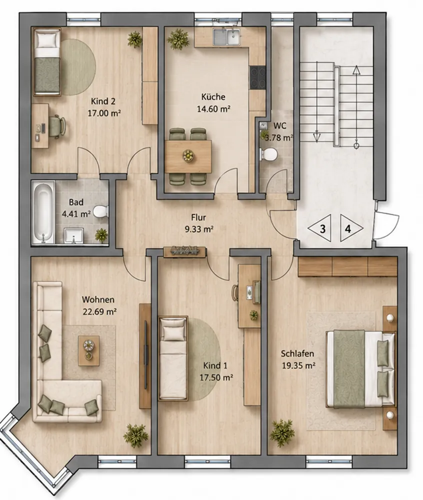 4 Zimmer Wohnung mit 109 m² in Wiesbaden – Bild 5