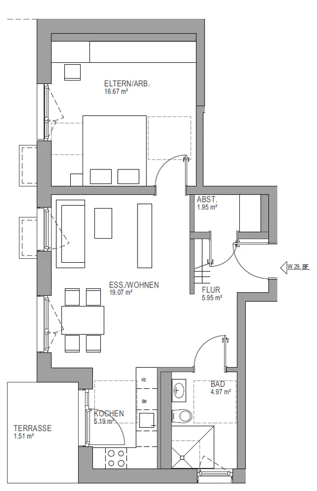 2 Zimmer Wohnung mit 55 m² in Fürth – Bild 1