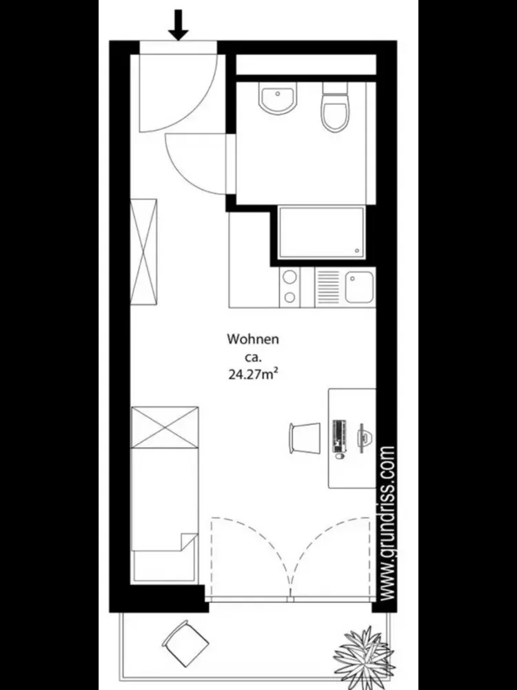 1 Zimmer Wohnung mit 24 m² in München – Bild 3
