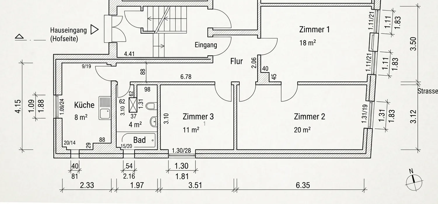 3 Zimmer Wohnung mit 74 m² in Frankfurt am Main – Bild 1