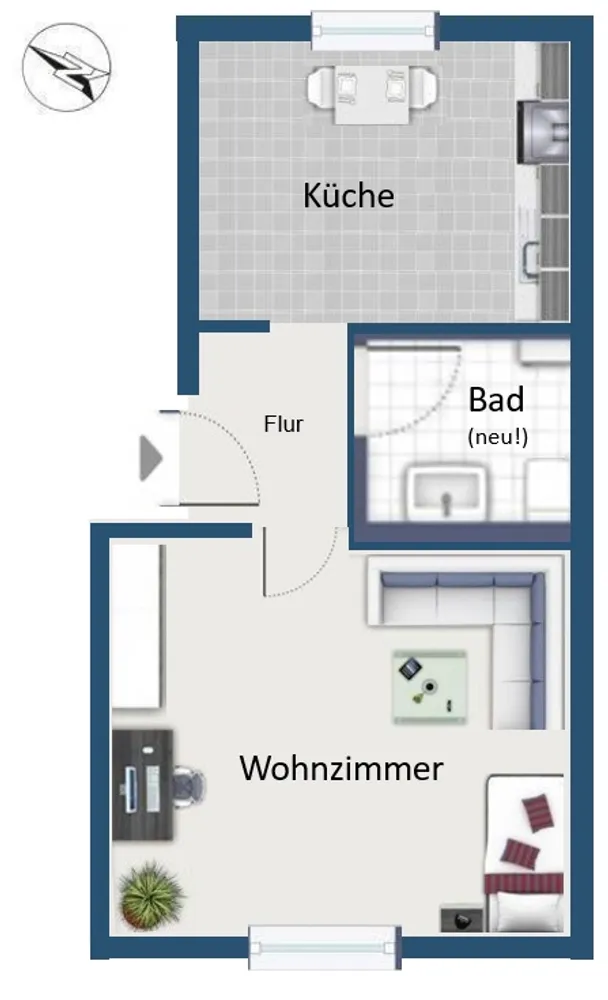 2 Zimmer Wohnung mit 34 m² in Duisburg – Bild 6