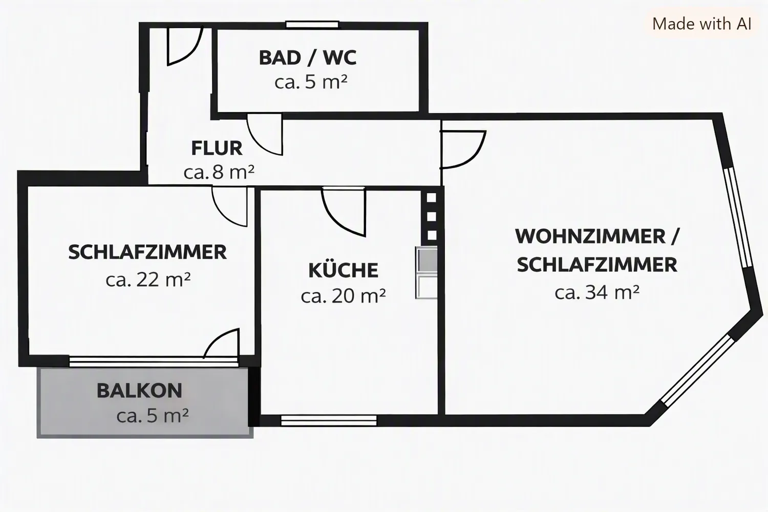 2 Zimmer Wohnung mit 89 m² in Aachen – Bild 4