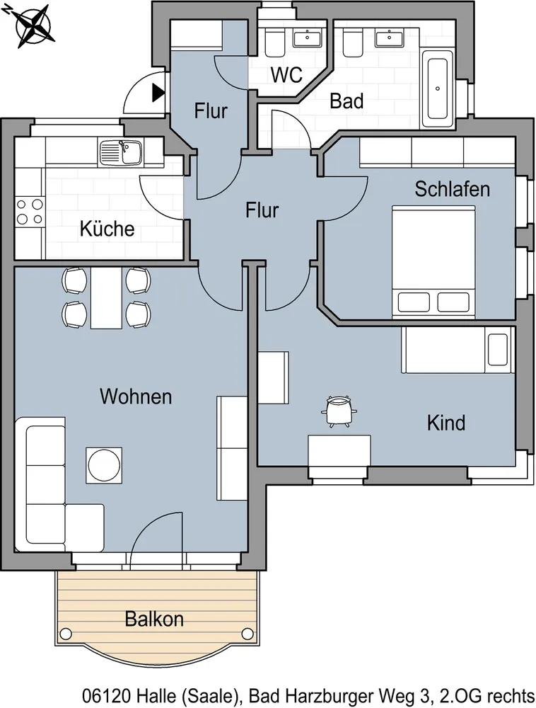 3 Zimmer Wohnung mit 80 m² in Halle (Saale) – Bild 2