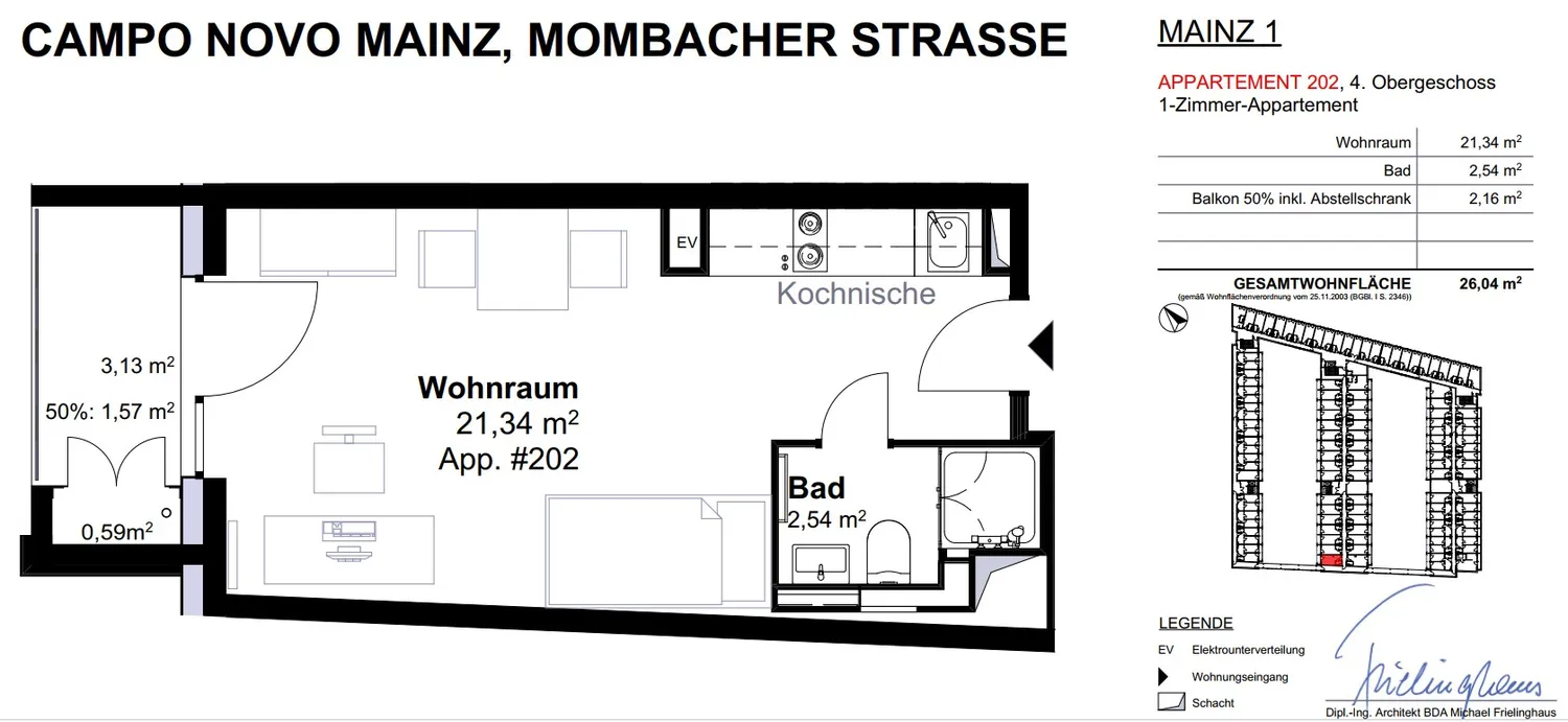 1 Zimmer Wohnung mit 26 m² in Mainz – Bild 3
