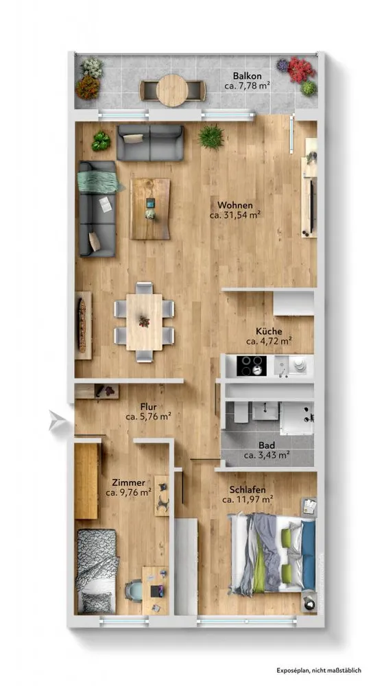 3 room apartment with 69 m² in Chemnitz – Photo 3