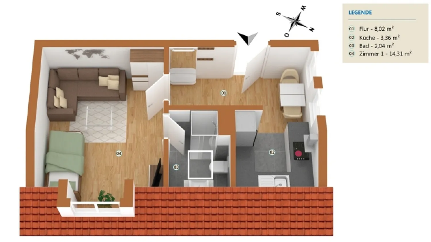 1 Zimmer Wohnung mit 28 m² in Duisburg – Bild 10