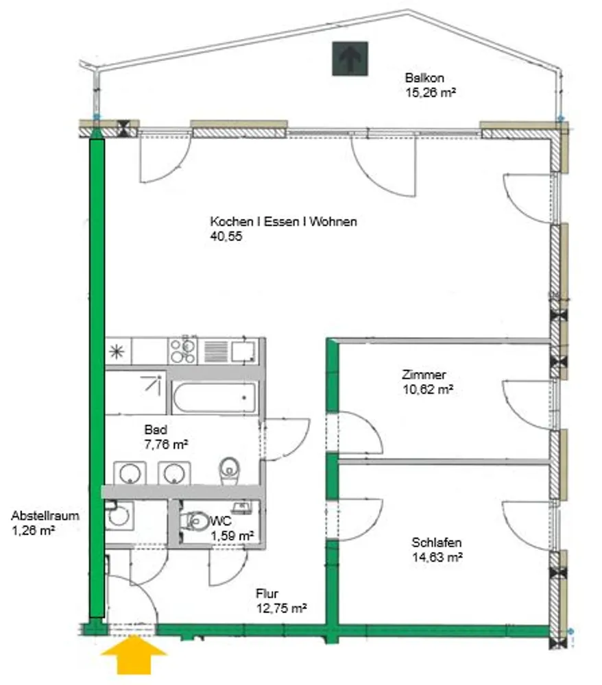 3 Zimmer Wohnung mit 96 m² in Ludwigshafen am Rhein – Bild 2