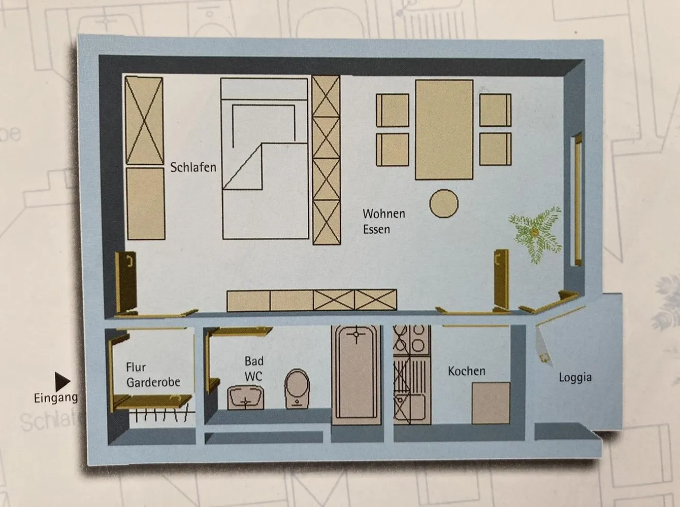 1 Zimmer Wohnung mit 33 m² in Frankfurt am Main – Bild 2