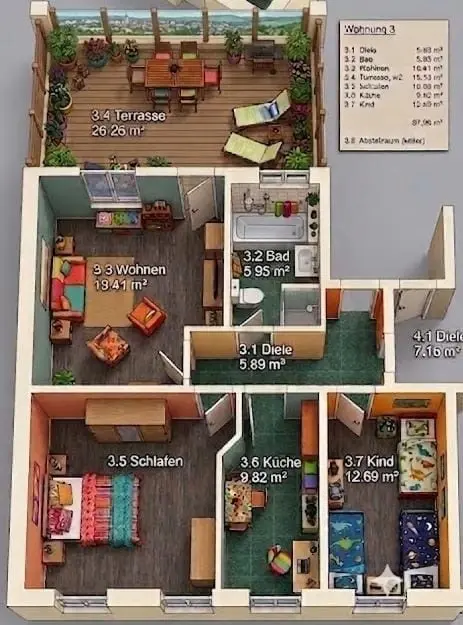 3 Zimmer Wohnung mit 86 m² in Mittweida – Bild 5