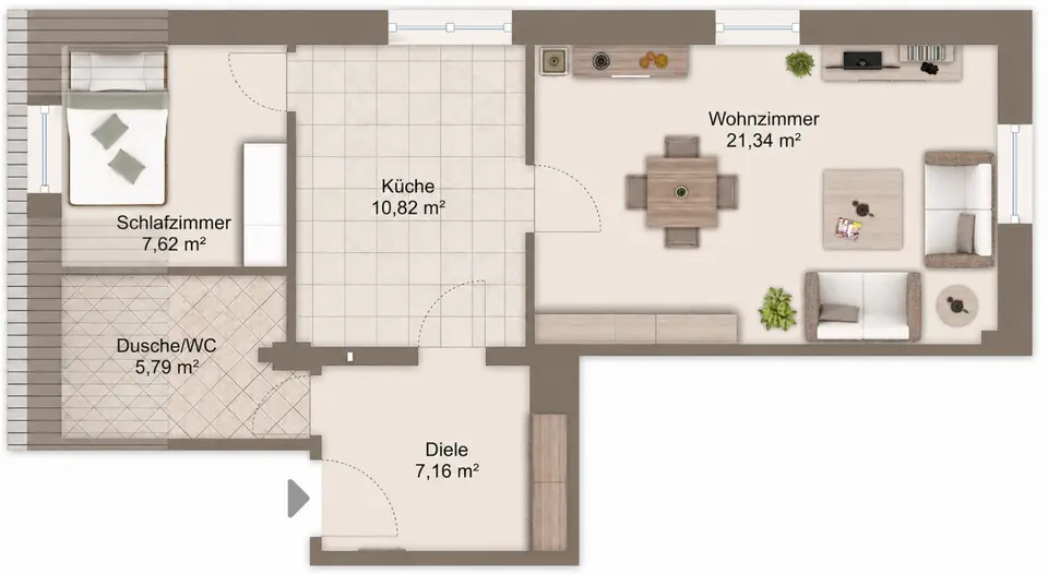 2 room apartment with 59 m² in Freital – Photo 7