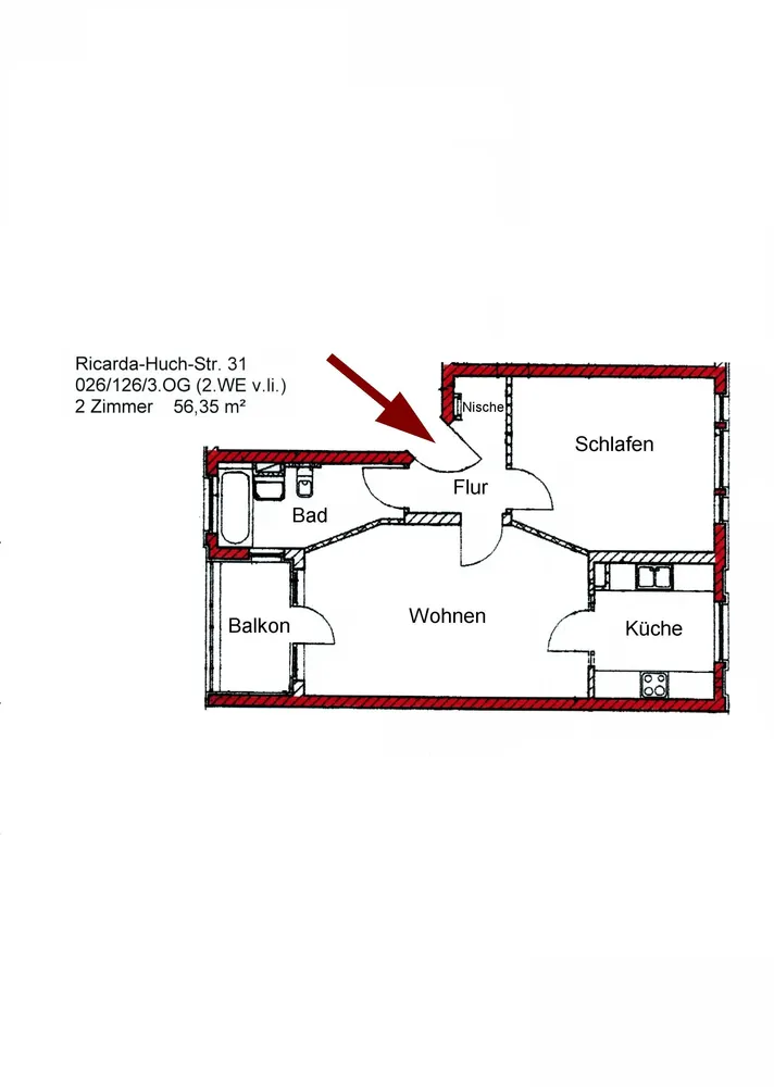 2 room apartment with 56 m² in Potsdam – Photo 4