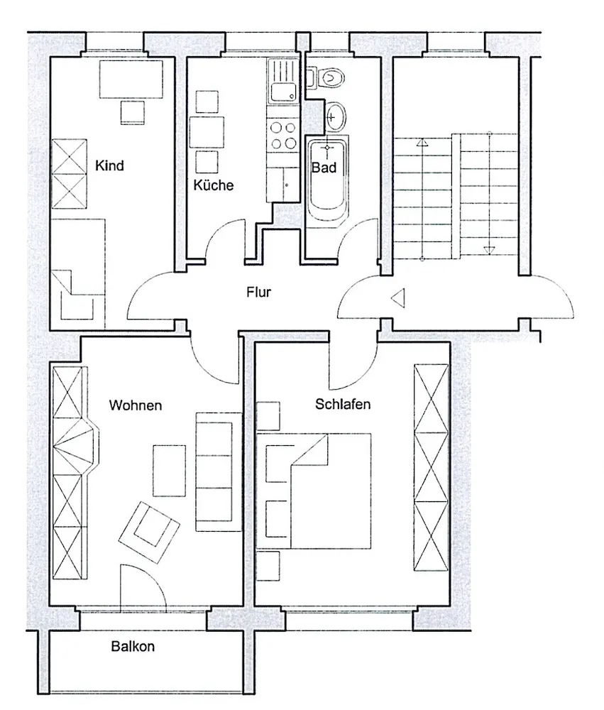3 Zimmer Wohnung mit 58 m² in Naumburg (Saale) – Bild 3