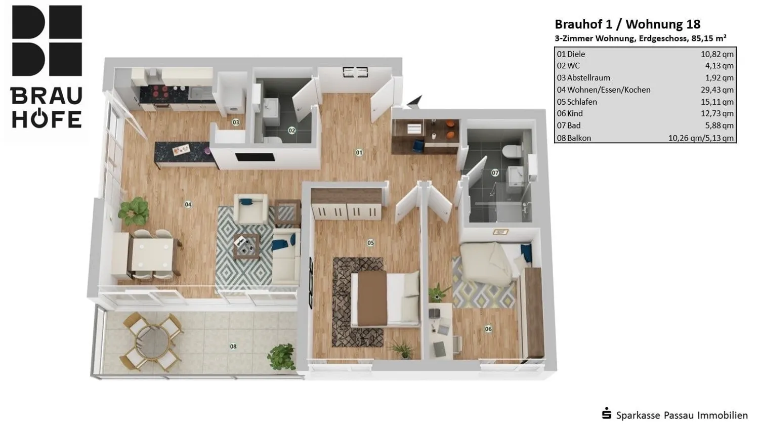 3 Zimmer Wohnung mit 85 m² in Passau – Bild 5