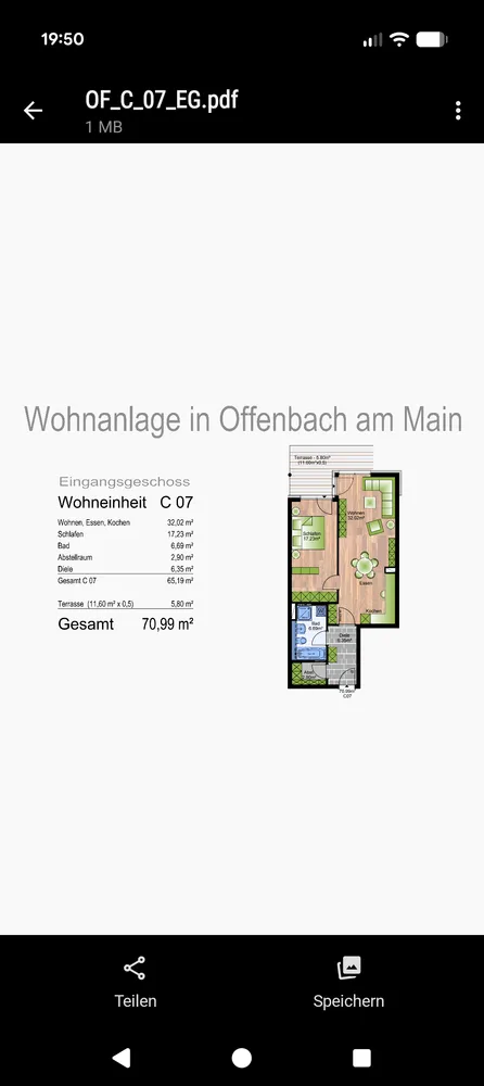 2 Zimmer Wohnung mit 71 m² in Offenbach am Main – Bild 3