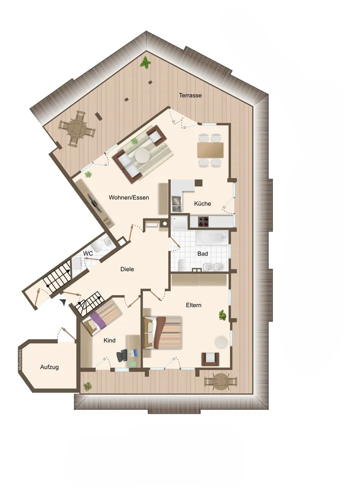 4 Zimmer Wohnung mit 130 m² in Würzburg – Bild 4