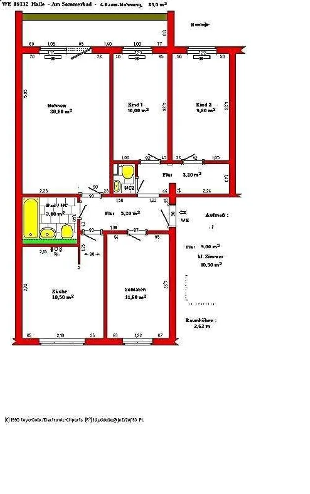 4 Zimmer Wohnung mit 83 m² in Halle (Saale) – Bild 2