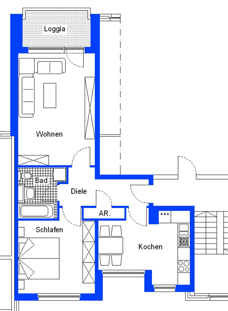 2 Zimmer Wohnung mit 61 m² in Bielefeld – Bild 2