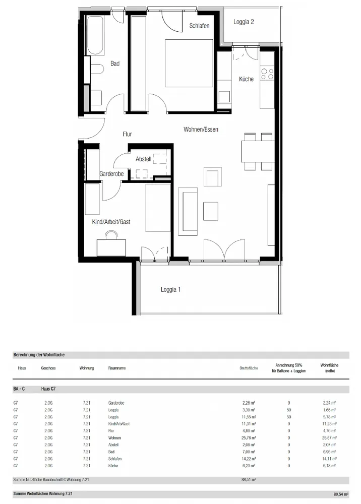 3 Zimmer Wohnung mit 81 m² in Frankfurt am Main – Bild 3