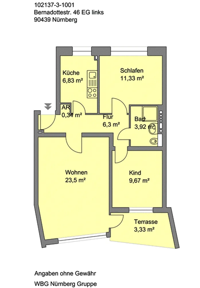 3 Zimmer Wohnung mit 66 m² in Nürnberg – Bild 3